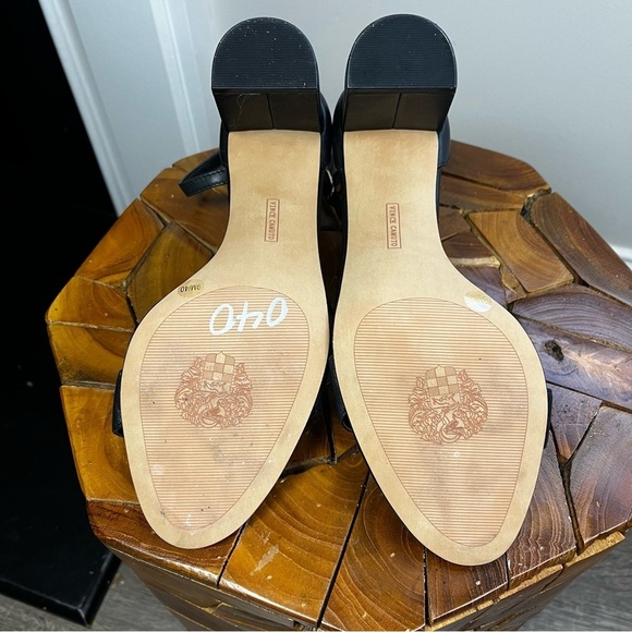 Vince Camuto Women's Sz 9 Monessa Black Leather Block Heels - Picture 9 of 14